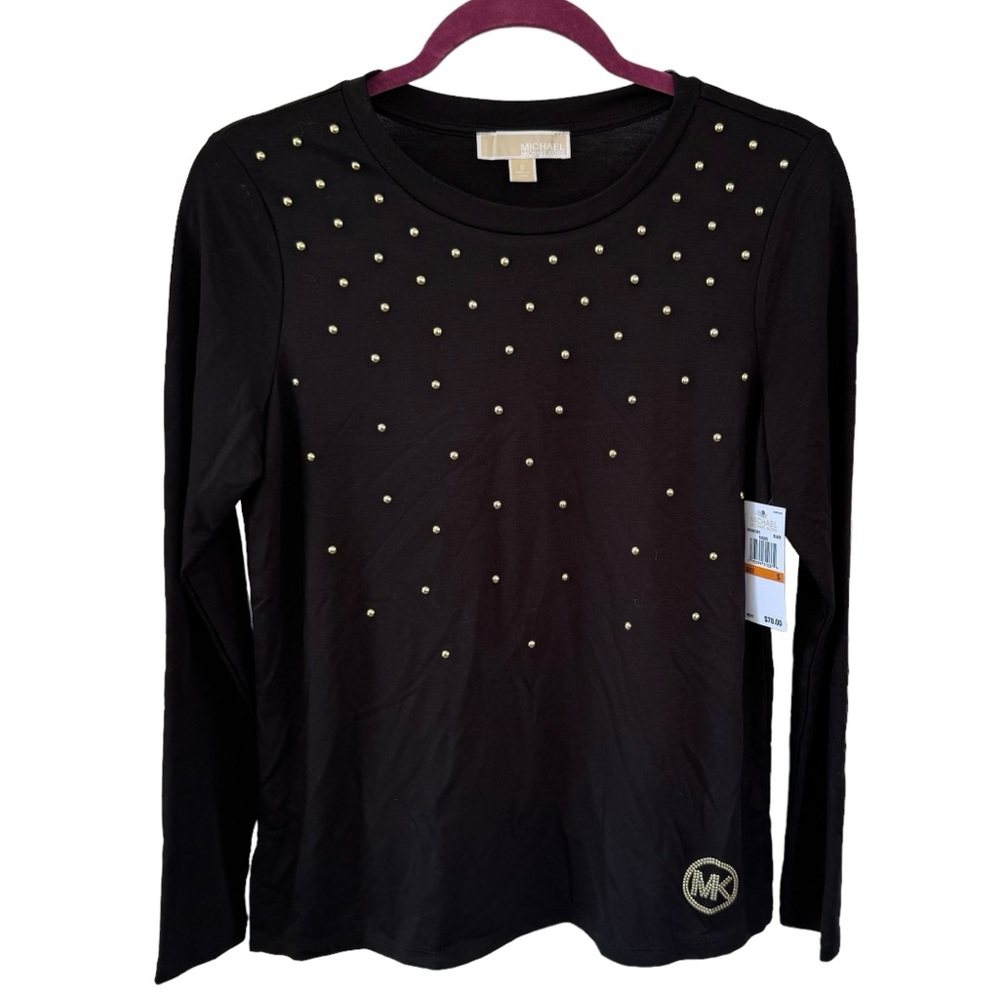 Michael Kors-- black sweater top with rhinestones -- size small
